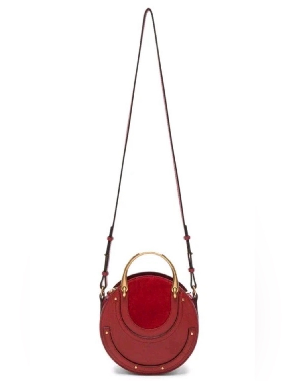🔥100%Authentic Chloe Pixie Small Red Round Shoulder Crossbody Suede Leather Bag🔥 - Picture 7 of 13